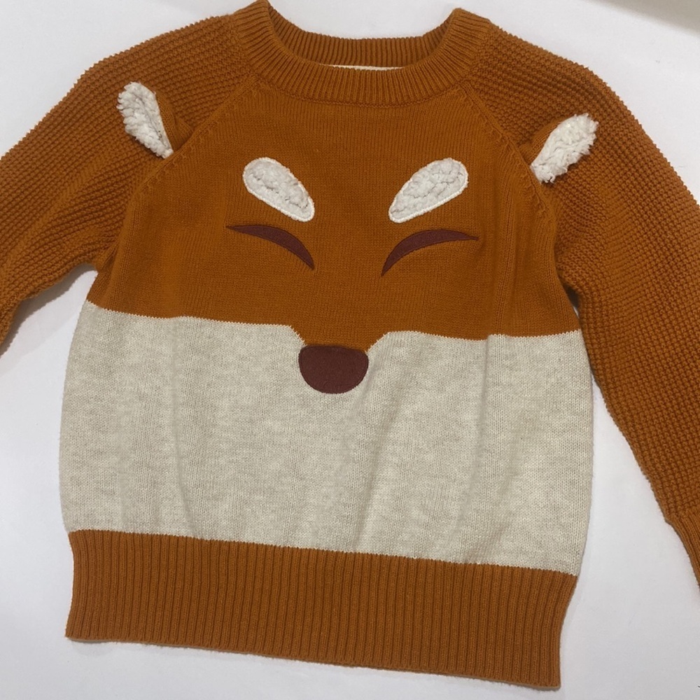 LIKE NEW ✨CAT AND JACK 🤎fox 🦊 knitted sweater